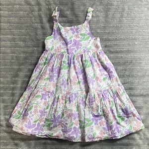 Floral Kids Dress in Purple and Green